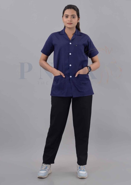 Dr Apron Half Sleeves Yogi Deep Blue Dr  Aprons
