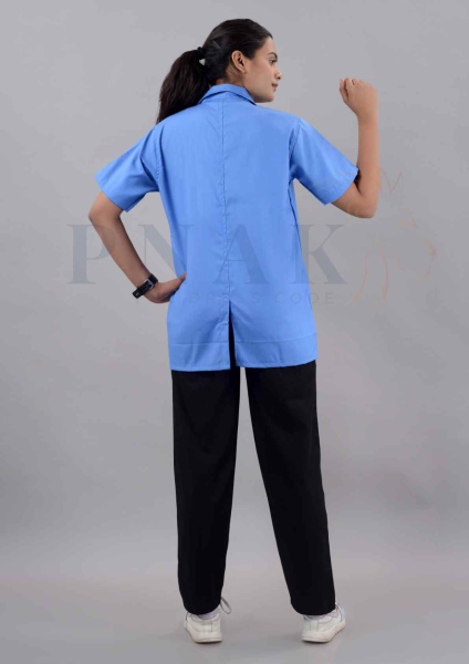 Dr Apron Half Sleeves Yogi Sky Blue Half Sleeves