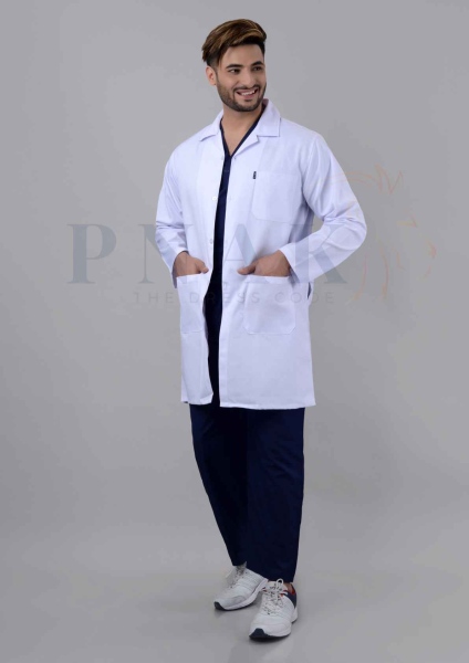 Lab Coat Full Sleeves Knee Length White    Knee Length Full Sleeves