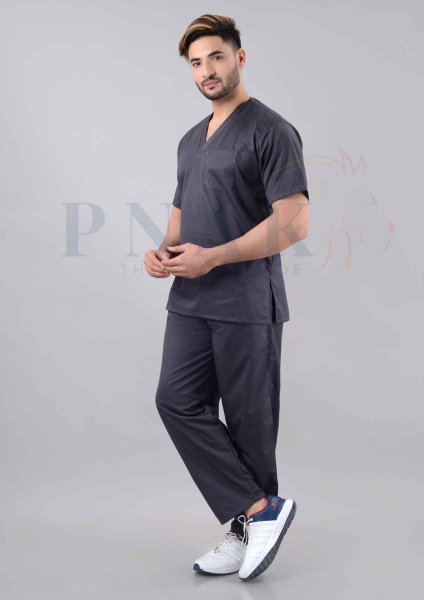 Scrub Suit Lycra Dark Grey Scrub Suits Lycra