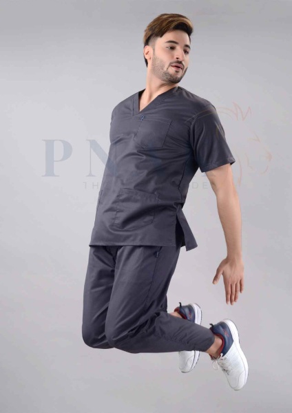 Scrub Suit Lycra Dark Grey Scrub Suits Lycra