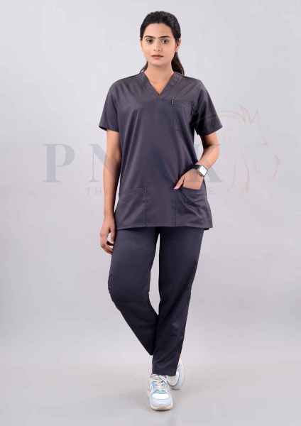 Scrub Suit Lycra Dark Grey  Scrub Suit Lycra She