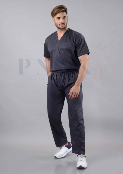 Scrub Suit Lycra Dark Grey Scrub Suits Lycra