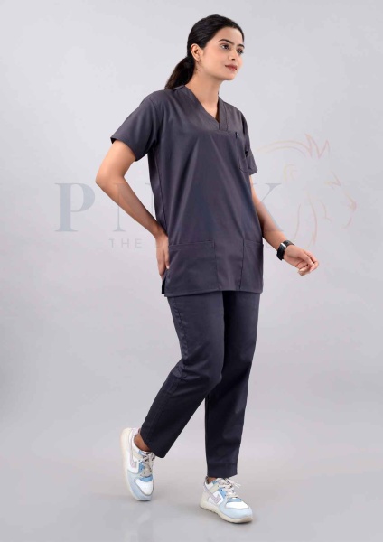 Scrub Suit Lycra Dark Grey  Scrub Suit Lycra She
