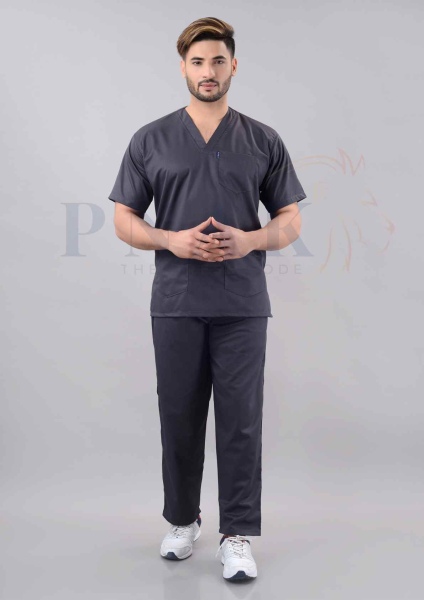Scrub Suit Lycra Dark Grey Scrub Suits Lycra