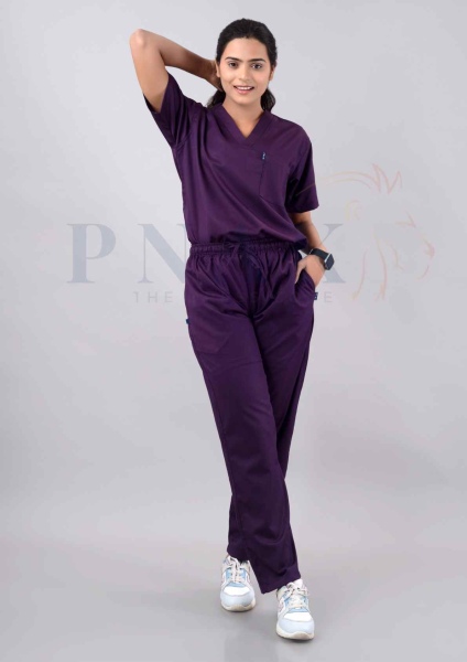 Scrub Suit Lycra Wine  Scrub Suit Lycra She
