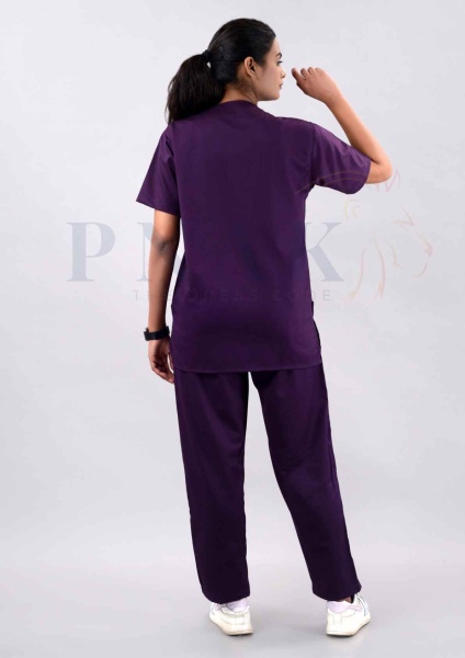 Scrub Suit Lycra Wine  Scrub Suit Lycra She