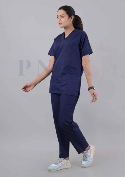 Scrub Suit Poly Cotton Economy Deep Blue Scrub Suit - WOMEN