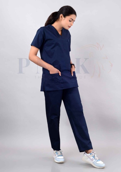 Scrub Suit  Premium Cotton  Deep Blue Pure Premium Cotton She