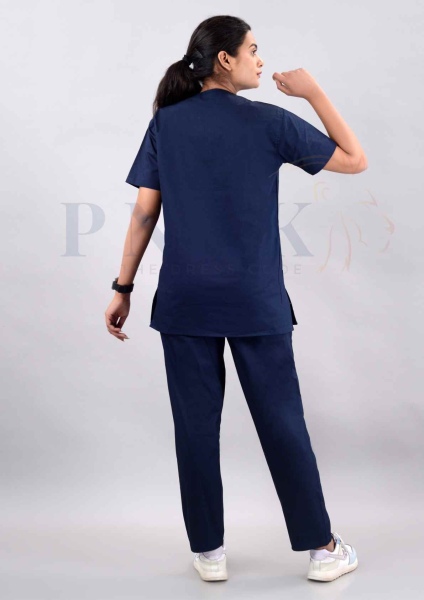 Scrub Suit  Premium Cotton  Deep Blue Pure Premium Cotton She