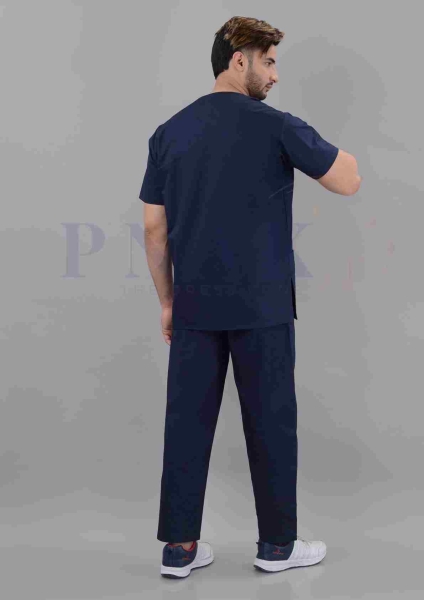 Scrub Suit Pure Cotton Deep Blue Mens Cotton Scrub Suits