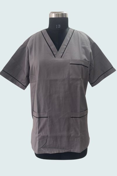 Scrub Suit Steel grey with black piping Scrub Suit - Offers