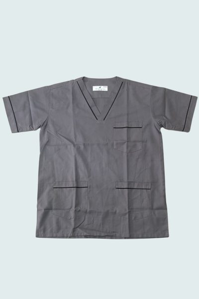 Scrub Suit Steel grey with black piping Scrub Suit - Offers