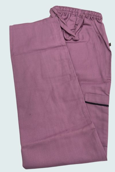Scrub Suits Baby pink with black piping Scrub Suit - Offers
