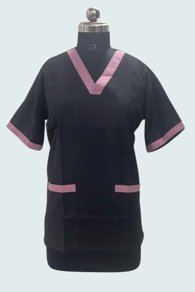 Scrub Suits Black with Pink Piping Scrub Suit - Offers