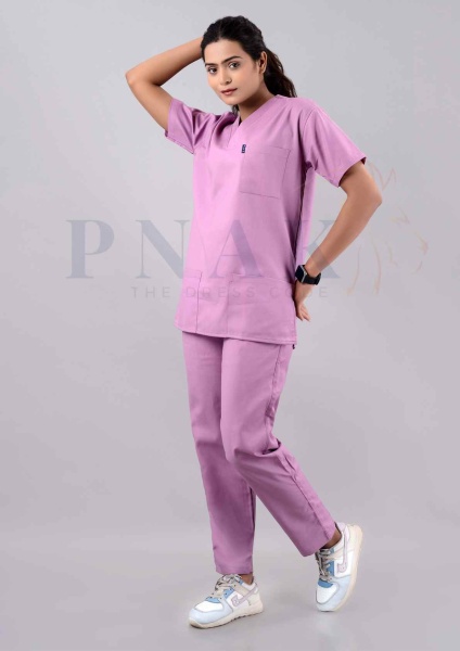 Scrub Suits Classic  Baby Pink  Scrub Suit - WOMEN