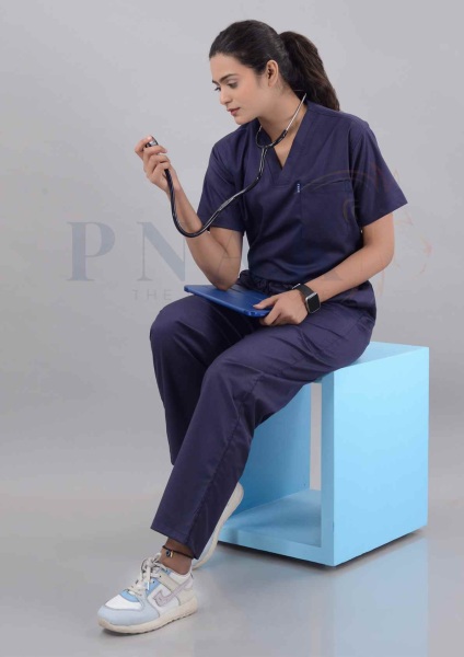 Scrub Suits Lycra Deep Blue  Scrub Suit Lycra She