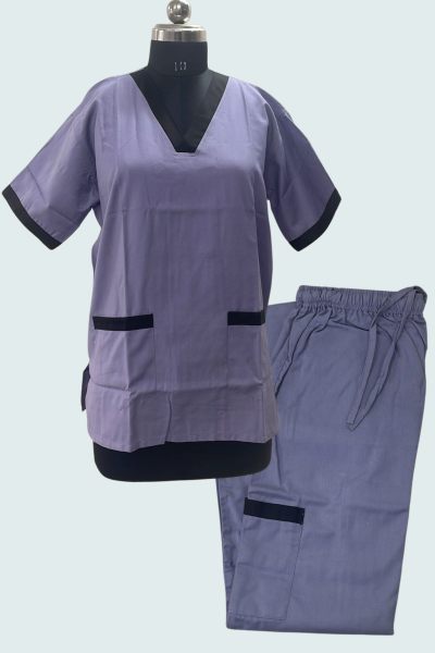Scrub Suits Purple with Black piping Scrub Suits - OFFERS 