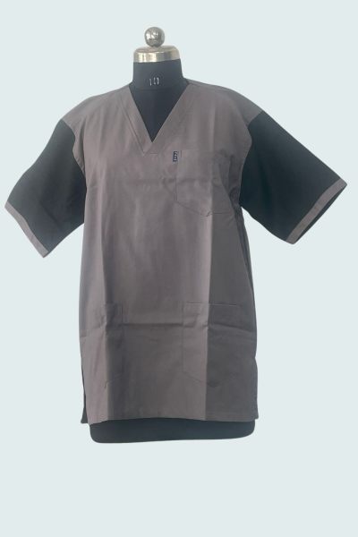 Scrub Suits Steel grey black pattern Scrub Suit - Offers