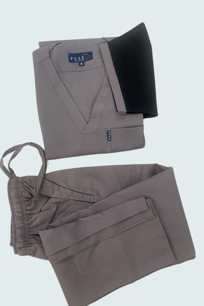 Scrub Suits Steel grey black pattern Scrub Suit - Offers
