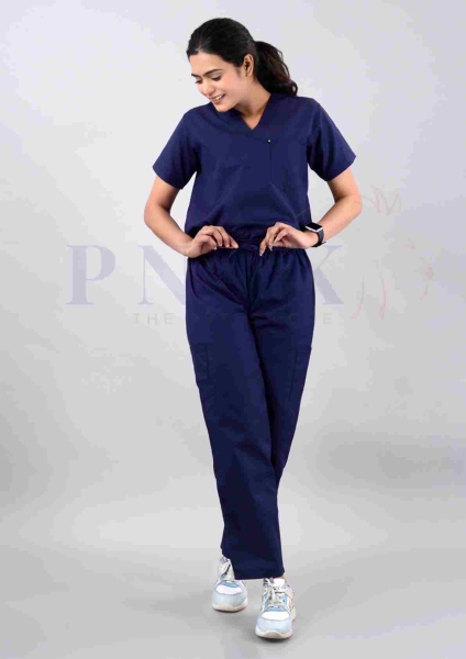 Scrub Suits Yogi Deep Blue  Scrub Suit - WOMEN
