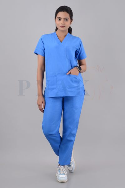 Scrub Suits Yogi Sky Blue Scrub Suit - WOMEN